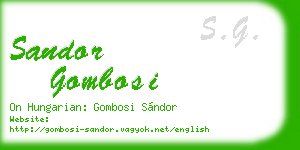 sandor gombosi business card